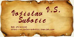 Vojislav Subotić vizit kartica